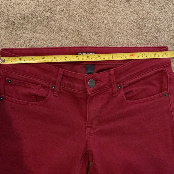 Express skinny jeans- burgundy- size 4R- great condition! - Picture 3 of 5